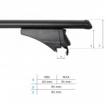 Menabo Μπαρες Οροφης Αλουμινιου Tiger Black 118.5 Cm Σε Μαυρο Χρωμα Για Audi Q4 E-Tron 5 Doors 2021> Με Flush Ή Raised Rails - 2 ΤΕΜ. (8590/MB)