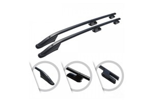 Παραλληλες Μπαρες Οροφης Αλουμινιου Σε Μαυρο Χρωμα Sport Για Dacia Dokker 2012-2021 Μεγιστο Βαρος Φορτιου 75KG Omtec - 2 TEM.