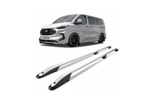 Παραλληλες Μπαρες Οροφης Αλουμινιου Σε Ασημι Χρωμα Elegance L2 Για Ford Tourneo Custom 2023+ Μεγιστο Βαρος Φορτιου 75KG Omtec - 2 TEM.