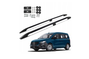 Παραλληλες Μπαρες Οροφης Αλουμινιου Σε Μαυρο Χρωμα Elegance L2 Για Mercedes Citan 2021+ Μεγιστο Βαρος Φορτιου 75KG Omtec - 2 TEM.