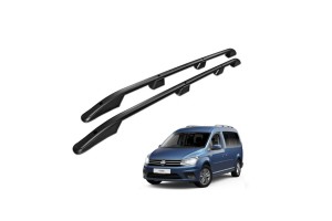 Παραλληλες Μπαρες Οροφης Αλουμινιου Σε Μαυρο Χρωμα Elegance L2 Για Vw Caddy 2003-2015 Μεγιστο Βαρος Φορτιου 75KG Omtec - 2 TEM.