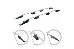 Vw Caddy 2021+ Παραλληλες Μπαρες Οροφης L1 Αλουμινιου Ασημι Οmtec - 2 Temαχια