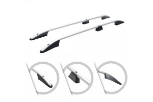 Ford Transit Courier 2014+ Παραλληλες Μπαρες Οροφης Αλουμινιου Ασημι Οmtec - 2 TEM.