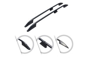 Citroen BERLINGO/OPEL Combo E /PEUGEOT Partner 19+ Παραλληλες Μπαρες Οροφης Αλουμινιου L2 Μαυρες Omtec - 2 ΤΕΜ.