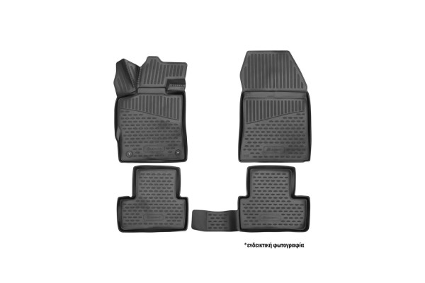Πατακια Σε Σκαφη Tpe Λαστιχο Για Honda Civic / Civic Si 2022+ Χωρις Usb Στα Πισω Καθισματα Σε Μαυρο Χρωμα Novline - 4 ΤΕΜ.