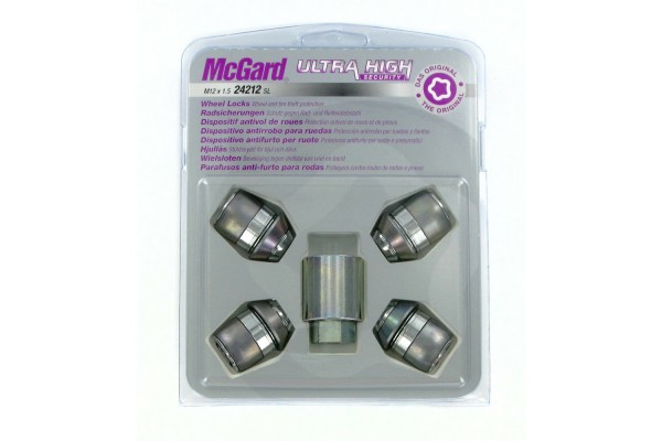 Lampa - Παξιμάδια Ασφαλείας 12x1.5 Κωνικά Με Ροδέλα Ultra High Security Τύπου H010 Μήκος 32.5mm Για Τροχούς Αυτοκινήτου – 1 Σετ 5 τεμ. (L.MG24212SL)