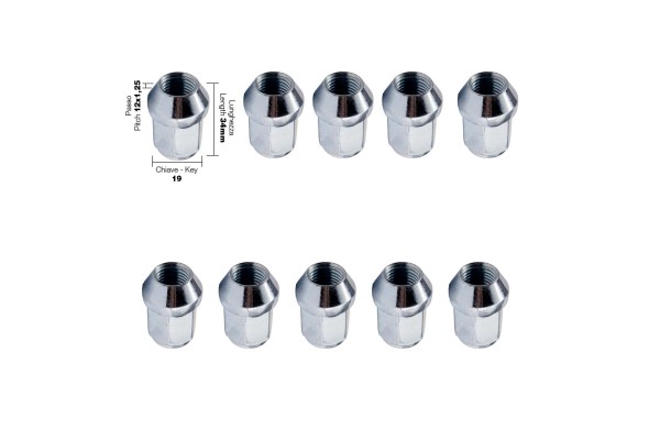 Παξιμαδι Κωνικο 12x1,25 (34mm) (19) 10ΤΕΜ.