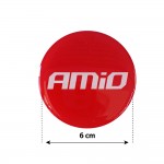 Amio Αυτοκολλητα Ζαντων 6 Cm ΛΕΥΚΟ/ΚΟΚΚΙΝΟ Σμαλτου - 4 ΤΕΜ.