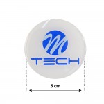 Mtech Αυτοκολλητα Ζαντων 5 Cm ΛΕΥΚΟ/ΜΠΛΕ Σμαλτου - 4 ΤΕΜ.