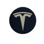 Tesla Αυτοκολλητα Σηματα Ζαντων 6,3 Cm ΜΑΥΡΟ/ΧΡΩΜΙΟ Με Επικαλυψη ΣΜΑΛΤΟΥ- 4 ΤΕΜ.