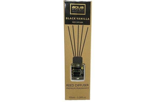 Αρωματικό Χώρου Black Vanilia Home Reed Diffuser Με 6 Στικς Aqua 100 Ml - 1 Τμχ