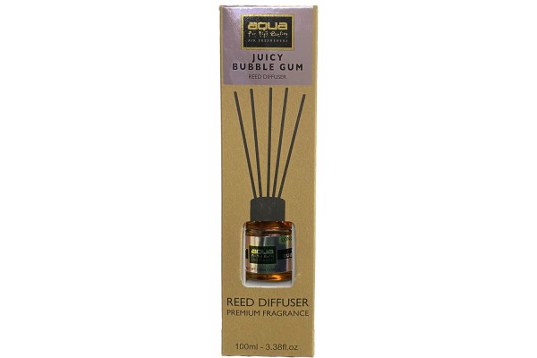 Αρωματικό Χώρου Juicy Bubblegum Home Reed Diffuser Με 6 Στικς Aqua 100 Ml - 1 Τμχ