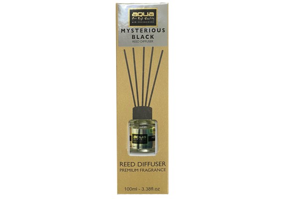 Αρωματικό Χώρου Mysterious Black Home Reed Diffuser Με 6 Στικς Aqua 100 Ml - 1 Τμχ