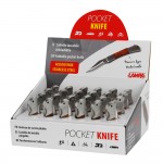 Σουγιας / Μαχαιρι Τσεπης Pocket Knife Inox Με Ξυλινη Λαβη 18x11,5x23cm Σε Σταντ Lampa - 24 ΤΕΜ.
