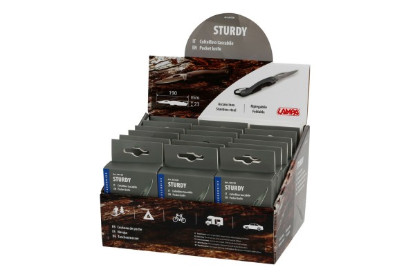 ΣΟΥΓΙΑΣ/ΜΑΧΑΙΡΙ Τσεπης Sturdy Inox Με Καραμπινερ 18x15x23cm Σε Σταντ Lampa - 18 ΤΕΜ.