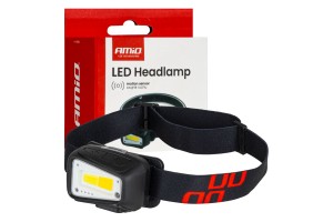 Amio - Φακός Κεφαλής Εργασίας Τύπου Cob Led Χωρητικότητα Μπαταρίας 1800mAh - 1 τεμ. (04666/AM)