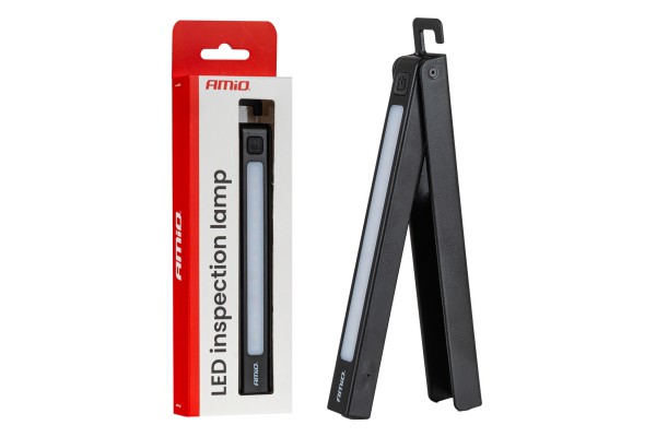 Amio - Φακός Εργασίας Χειρός Ανακλινόμενος Τύπου XTE+SMD Led Χωρητικότητα Μπαταρίας 600mAh Μήκος 15cm Διάσταση 17x24x187mm - 1 τεμ. (04669/AM)
