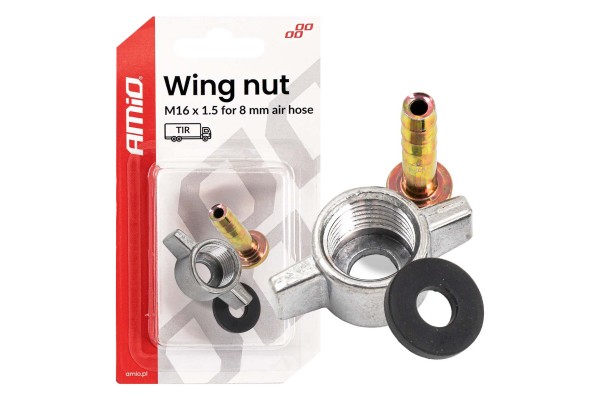 Amio – Παξιμάδι Πεταλούδα M16x1.5 Για Σωλήνα Αέρα Φ8mm Για Σταθερή Σύνδεση & Εύκολη Τοποθέτηση – 1 Τεμ. (04499/AM)