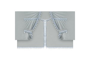 Κουρτινες Νταλικας Luxury Pro Cabin Ασημι / Μπλε Σετ Lampa - 8 ΤΕΜ.