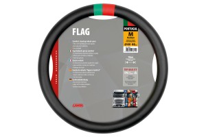 Καλυμμα Τιμονιου Φορτηγου Club Flag Portugal Μαυρο Skeentex (M) 44/46cm (ΚΟΦΤΟ ΤΙΜΟΝΙ)