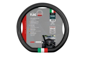 Scania G/P/R/S Serie 7 11/2016+ Καλυμμα Τιμονιου Φορτηγου Flag Italia Skeentex Μαυρο (ΚΟΦΤΟ ΤΙΜΟΝΙ)