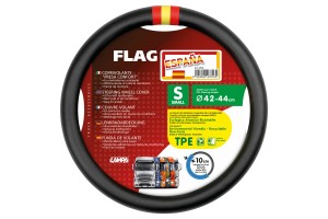 Καλυμμα Τιμονιου Φορτηγου Σημαια Ισπανιας Δερματινη Μαυρο (S) 42-44cm Οικολογικο & Αοσμο LAMPA- 1 Τεμ