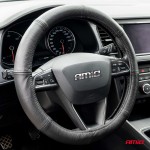 Καλυμμα Τιμονιου Δερματινο Xxl 44-46 Cm Μαυρο Amio - 1 ΤΕΜ.