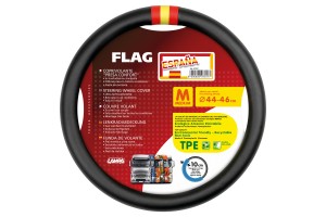 Καλυμμα Τιμονιου Φορτηγου Σημαια Ισπανιας Δερματινη Μαυρο (M) 44-46cm Οικολογικο & Αοσμο Lampa - 1 TEM.