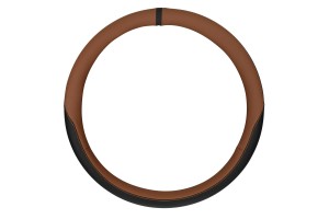 Καλυμμα Τιμονιου Φορτηγου Club Bonded LEATHER&SKEENTEX Δερματινη ΜΑΥΡΟ/ΚΑΦΕ (M) 44-46cm 1ΤΕΜ. Lampa