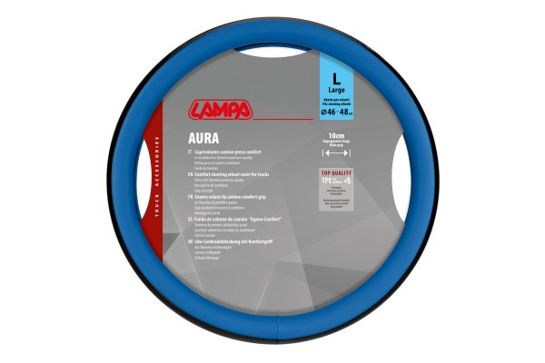 Lampa - Κάλυμμα Τιμονιού Φορτηγού Aura Skeentex Μπλε Μέγεθος L Ø46–48cm Ultra-Soft, Αντιολισθητικό, Φάρδος 10cm- 1 τεμ. (L9707.8)