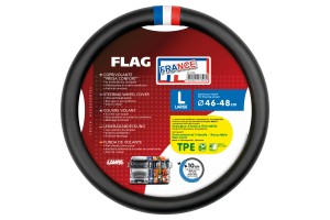 Καλυμμα Τιμονιου Φορτηγου Σημαια Γαλλιας Δερματινη Μαυρο (L) 46-48cm Οικολογικο & Αοσμο Lampa - 1 TEM.