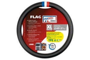 Καλυμμα Τιμονιου Φορτηγου Σημαια Γαλλιας Δερματινη Μαυρο (XL) 49-51cm Οικολογικο & Αοσμο Lampa - 1 TEM.