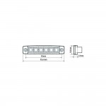 Φως Ογκου 9>32V 6 Led Κοκκινο Χρωμα 95,6x19,8mm Με Εγκριση Τυπου E148 Lampa -1 Τεμ.