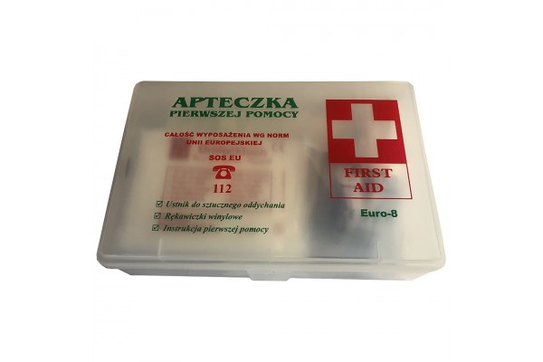 AMiO Φαρμακείο Αυτοκινήτου Κουτί Euro 8 με εξοπλισμό κατάλληλο για πρώτες βοήθειες