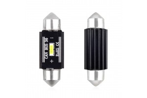 Λαμπακια Πλαφονιερας 36mm 12/24V 3,1W 5600K 1LED Ultra Bright CAN-BUS Festoon (ΛΕΥΚΟ) Amio - 2 ΤΕΜ.