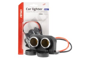 Πριζα Με Διπλη Υποδοχη Για Φις Αναπτηρα 12/24V Amio - 1 τεμ.