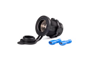 Πριζα Αναπτηρα Με Καπακι 12/24V Μαυρη MOD-01 Amio