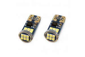 T10e W5W Canbus 12/24V 2,2W Led 18xSMD2016 Ultra Bright Λευκο 5600K 10x25mm Amio – 2 ΤΕΜ.