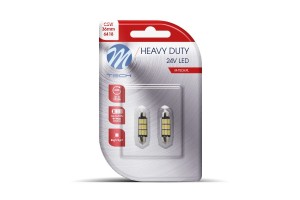Λαμπακια Πλαφονιερας C5W 24V SV8,5 36mm 9xSMD5630 Led Λευκο Heavy Duty BLISTERM-TECH - 2 Τεμ.
