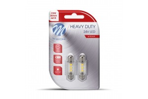 Λαμπακια Πλαφονιερας C5W 24V SV8,5 36mm 3xSMD2835 Led Λευκο Heavy Duty Blister M-TECH - 2 Τεμ.