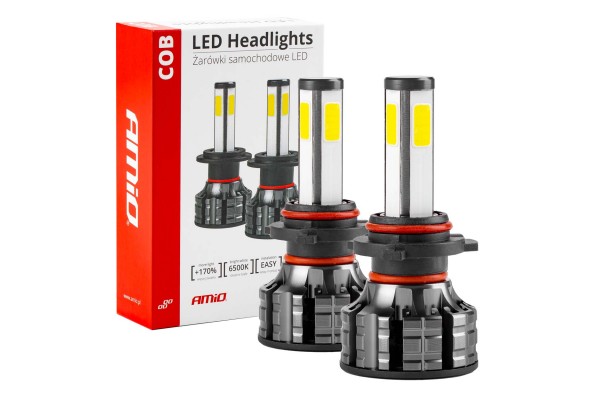 Amio - Λάμπες Led HB4 9006 Τύπου 4Size Series Τάση Λειτουργίας 12/24V Απόδοσης 38W Για Επιβατικά Αυτοκίνητα Και Φορτηγά - 2 τεμ. (02847/AM)