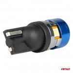 Amio - Λάμπες Led T10 W5W Τάση Λειτουργίας 12/24V Με 5xSMD 3030 Can-bus Λευκό Φως 5.500K (σε Χρώμα μπλε-μαύρο) Για Επιβατικά Αυτοκίνητα Και Φορτηγά - 2 τεμ. (04240/AM)