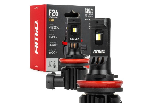 Amio - Λάμπες Led F26 Pro Series H8/H9/H11/H16 12/24V 68W 2900-3550lm 6.000K Full Can-Bus Plug&Play - 2 Τεμ. (04873/AM) Amio - Λάμπες Led F26 Pro Series H8/H9/H11/H16 12/24V 68W 2900-3550lm 6.000K Full Can-Bus Plug&Play - 2 Τεμ. (04873/AM)