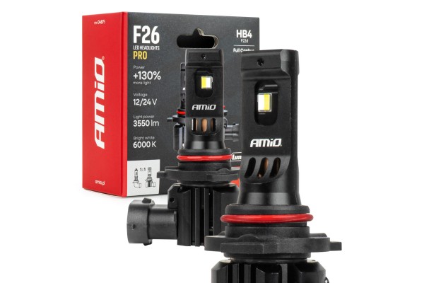 Amio - Λάμπες Led F26 Pro Series HB4 12/24V 68W 2900-3550lm 6.000K Full Can-Bus Plug&Play - 2 Τεμ. (04875/AM) Amio - Λάμπες Led F26 Pro Series HB4 12/24V 68W 2900-3550lm 6.000K Full Can-Bus Plug&Play - 2 Τεμ. (04875/AM)