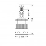 D2S/D2R 12/24V 35W 6.000K 8000lm Led Seoul CSP-3570chips Can Bus Plug & Play Lampa - 2ΤΕΜ.