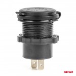 Πριζα Με 2 Θυρες USB-C Με Διακοπτη Και Καπακι 12/24V Αδιαβροχη Με Κοκκινο Led Φως Μαυρη Amio - 1 Τεμ.