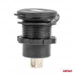 Πριζα Με 2 Θυρες USB-C Και Ψηφιακο Βολτομετρο Με ΔΙΑΚΟΠΤΗ&ΚΑΠΑΚΙ 12/24V Αδιαβροχη Μαυρη Amio - 1 Τεμ.