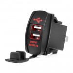 Πριζα Με 2 Θυρες Usb Και Καπακι 12/24V Αδιαβροχη Μακροστενο Σχημα Με Κοκκινο Led Φως Μαυρηamio - 1 Τεμ.