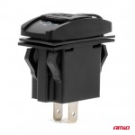 Πριζα Με 2 Θυρες Usb Και Καπακι 12/24V Αδιαβροχη Μακροστενο Σχημα Με Κοκκινο Led Φως Μαυρηamio - 1 Τεμ.