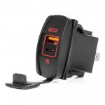 Πριζα Με 2 ΘΥΡΕΣ-USB & USB-C Και Καπακι 12/24V Quick Charge 3.0 Αδιαβροχη Μακροστενο Σχημα Μαυρηamio - 1 Τεμ.